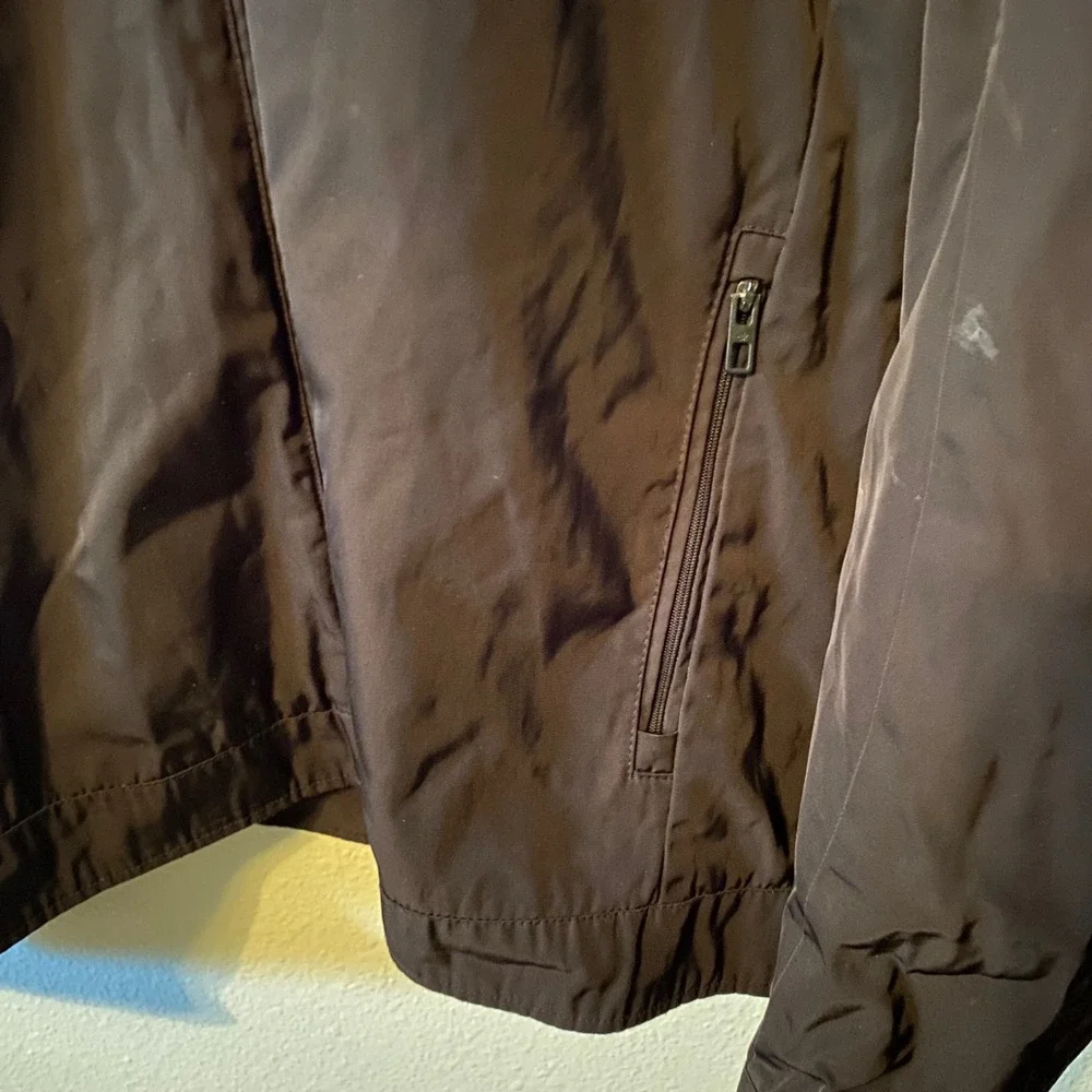 Calvin Klein Hooded Lightweight Jacket Black Zip Front Pockets Men's‎ Size L